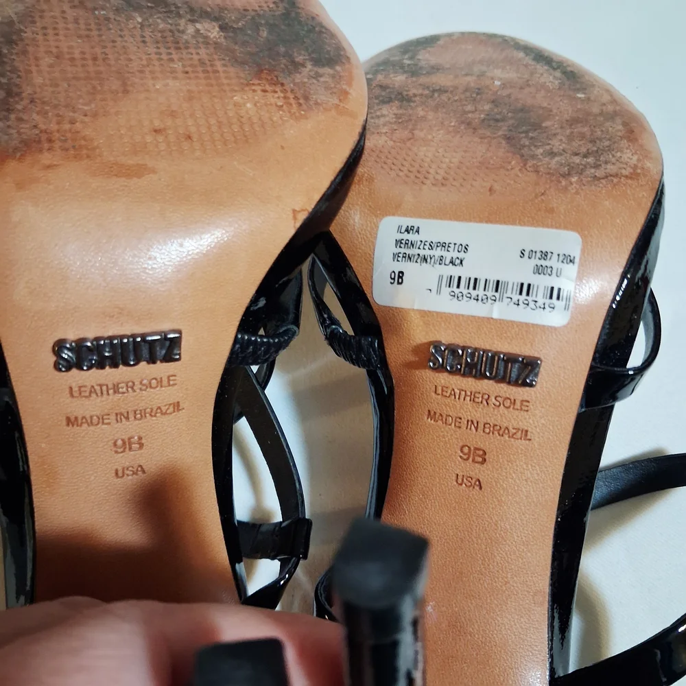 SCHUTZ Black Ilara Strappy Heels Size 9 B‎